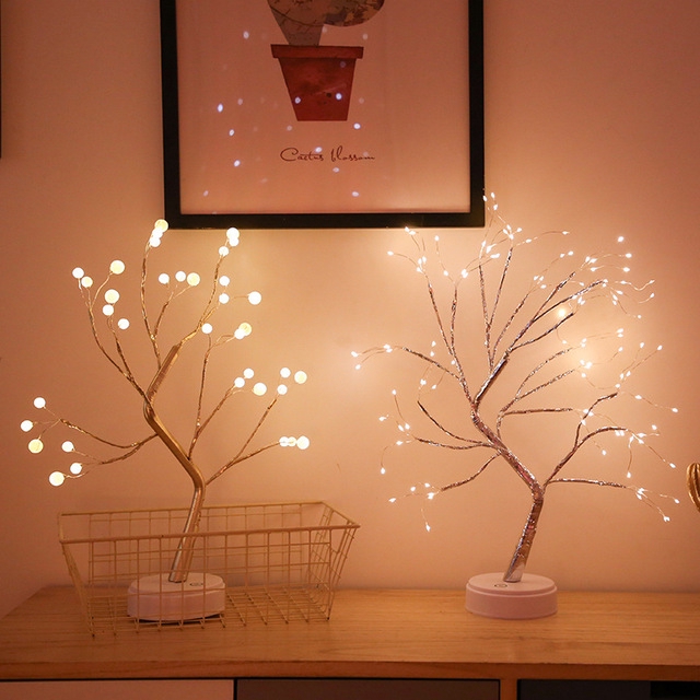 Đèn LED để bàn hình cây sáng tạo cho trang trí