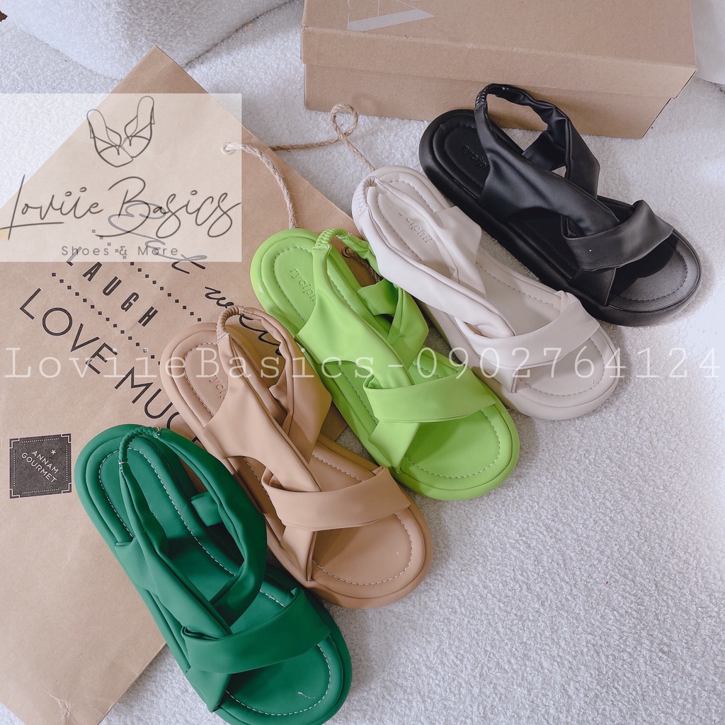 SANDAL XUỒNG LOVIIE BASICS - GIÀY THỜI TRANG NỮ PHONG CÁCH BÁNH MÌ HIỆN ĐẠI QUAI XOẮN BÊN ĐẾ BẰNG - S220838