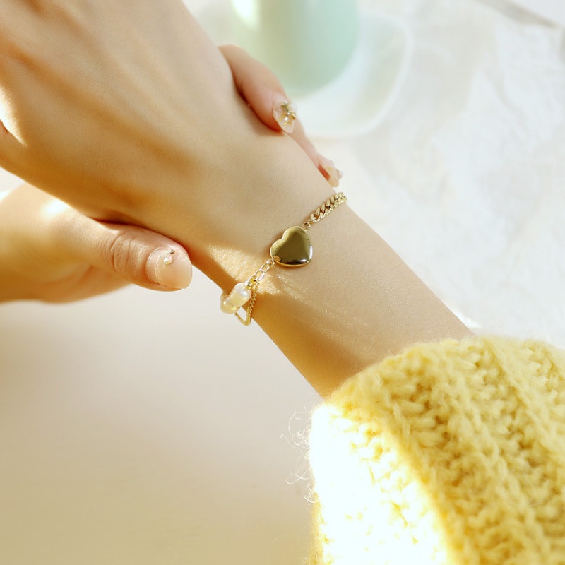 Lắc Tay Nữ Vòng Tay Titan Ko Rỉ Trái Tim TT 4142