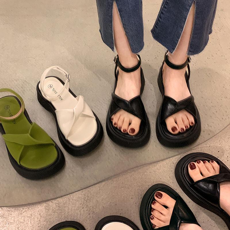 Giày Sandal Đế Dày Chống Trượt Phong Cách La Mã Thời Trang Mùa Hè Hàng Mới 2022 Dành Cho Bạn Nữ