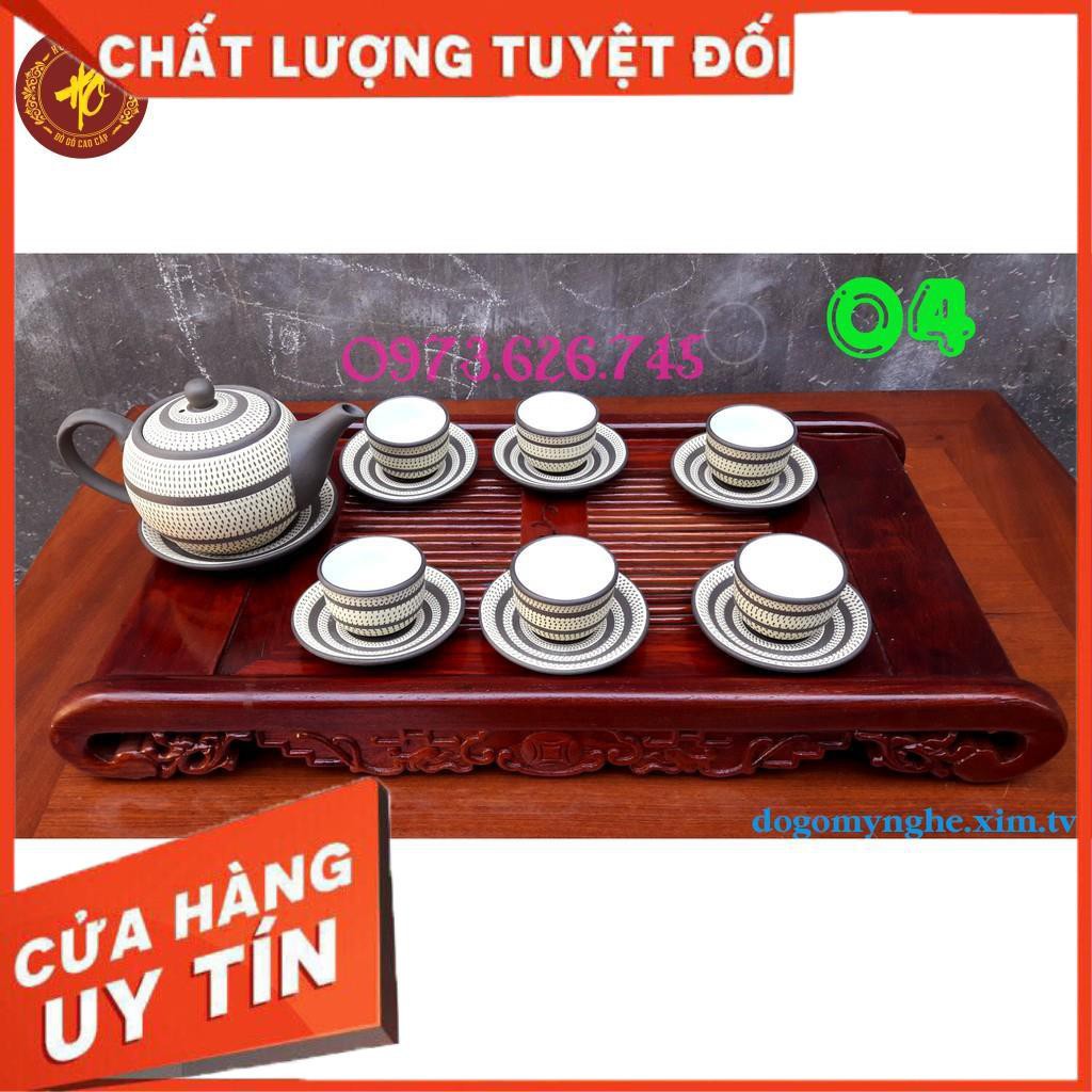 Bộ ấm chén Tử Sa khắc nổi - hàng xuất khẩu nhật bản