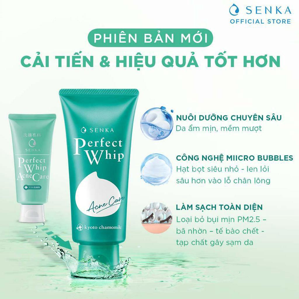 Bộ 02 Sữa rửa mặt dành cho da mụn Senka perfect whip acne care 100g | BigBuy360 - bigbuy360.vn