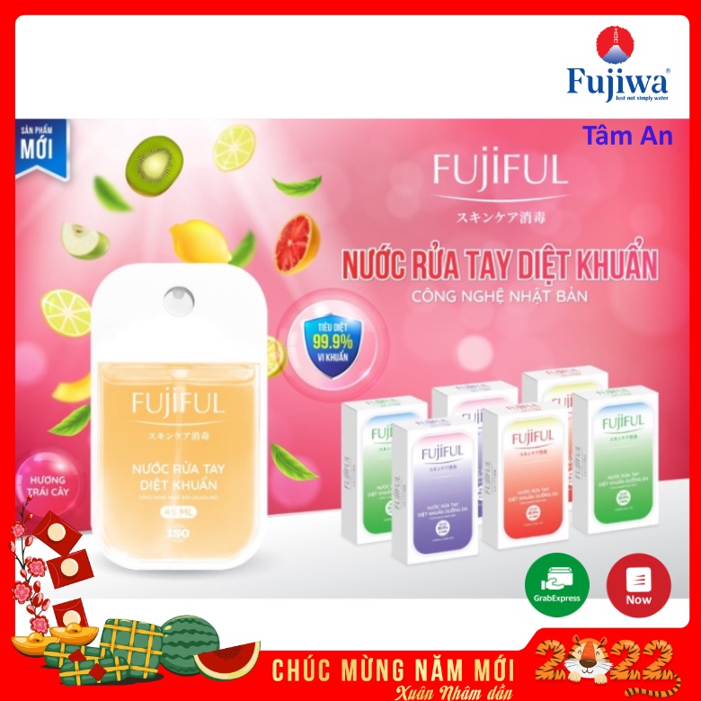 COMBO 3 CHAI NƯỚC RỬA TAY KHÔ - FUJIFUL - XỊT KHÁNG KHUẨN - KHÔNG HẠI DA TAY - MẪU MÃ SANG TRỌNG - HƯƠNG TRÁI CÂY
