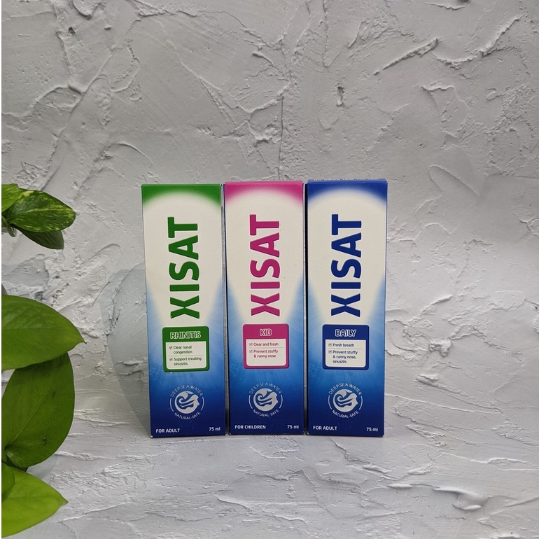 Nước Biển Xịt Mũi Xisat 75ml - Làm Sạch Mũi, Thông Mũi, Ngăn Ngừa Viêm Mũi
