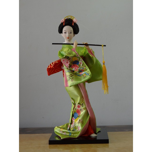 Búp Bê Geisha Mặc Kimono Lụa Kiểu Nhật Bản Dễ Thương Dùng Trang Trí