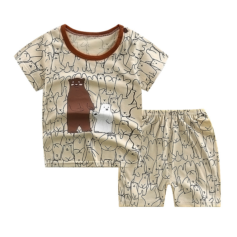Bộ áo thun Cotton ngắn tay + quần Short thời trang cho bé 1-6 tuổi