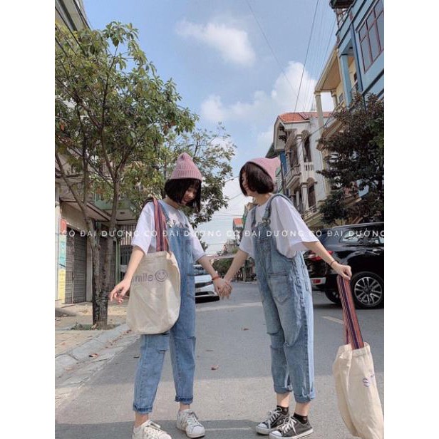 Quần yếm bò rách 2 gối | BigBuy360 - bigbuy360.vn