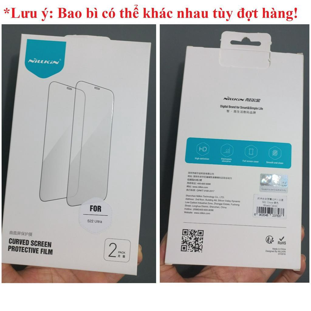 [s22 Ultra] Bộ 2 miếng phim dán dẻo full màn hình viền đen cho S22 Ultra Nillkin curved screen protective film