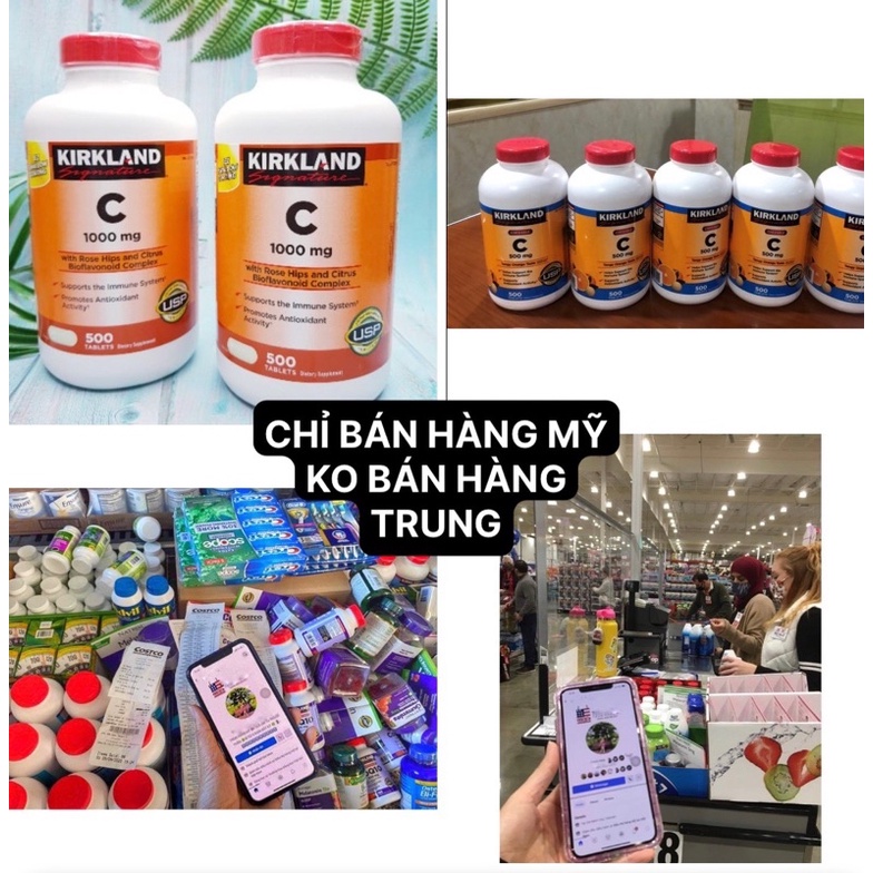 [CHỈ BÁN HÀNG MỸ] VITAMIN C KIRKLAND 500 mg 500 Viên - KẸO NGẬM