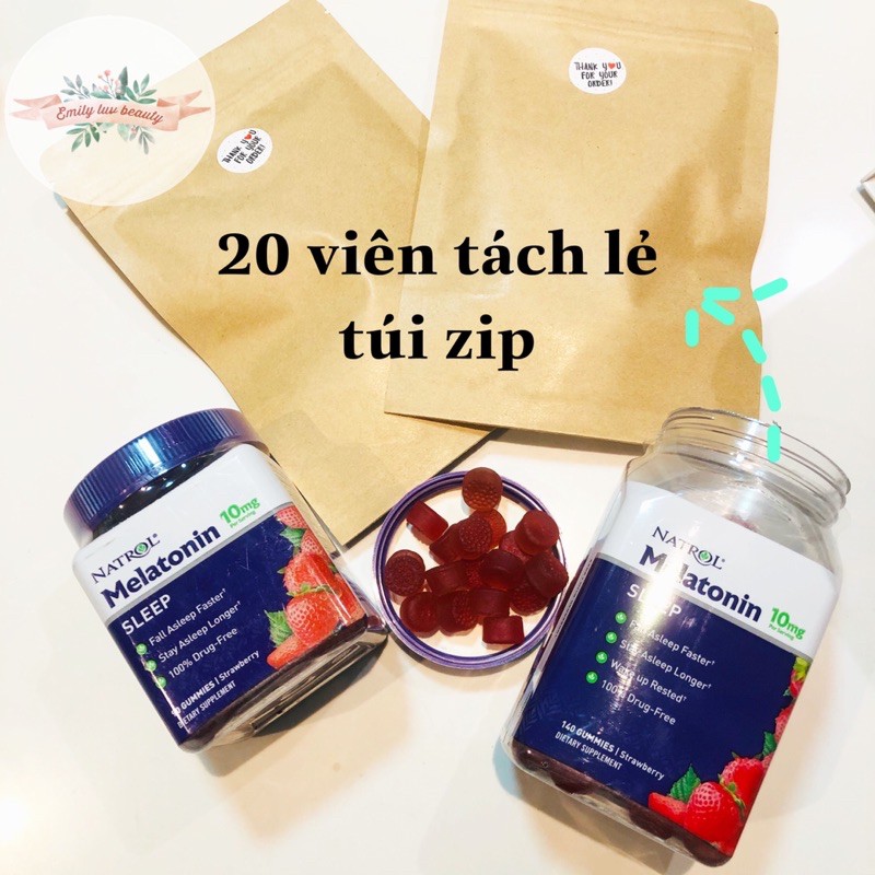 Kẹo dâu hỗ trợ giấc ngủ Natrol Melatonin | BigBuy360 - bigbuy360.vn