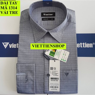 (1314 HVL) ÁO SƠ MI VIỆT TIẾN DÀI TAY VẢI TRE HOA VĂN