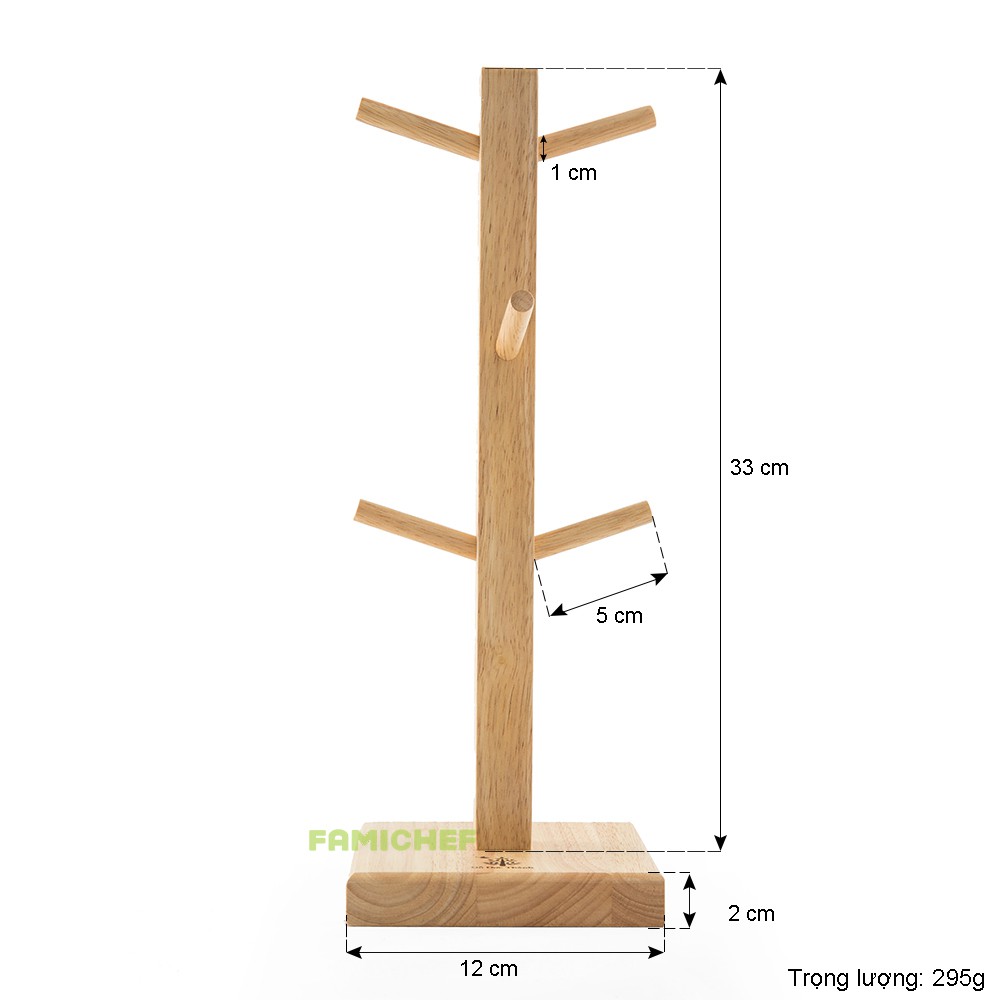 Cây treo ly thân vuông Gỗ Đức Thành 22041