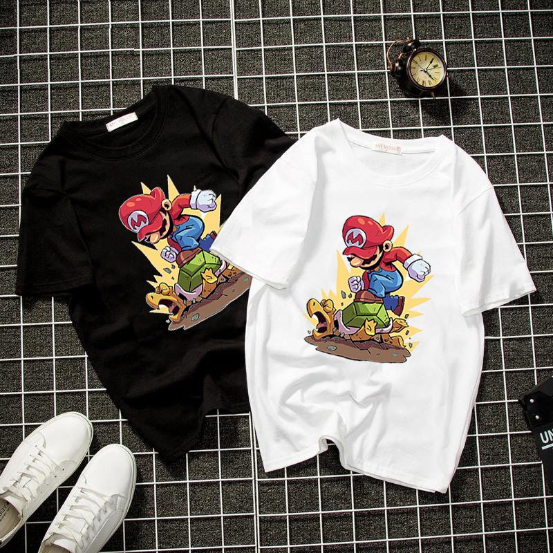 Áo thun unisex Hàn Quốc in chibi nấm lùn vải dày mịn 2019T1047