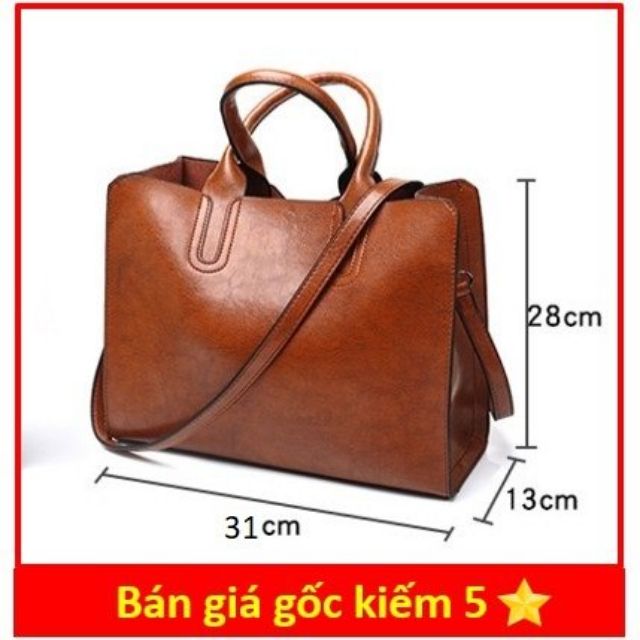 [TẶNG VÍ 48K] Túi TOTE TO da mềm đựng vừa A4 size 31 cm