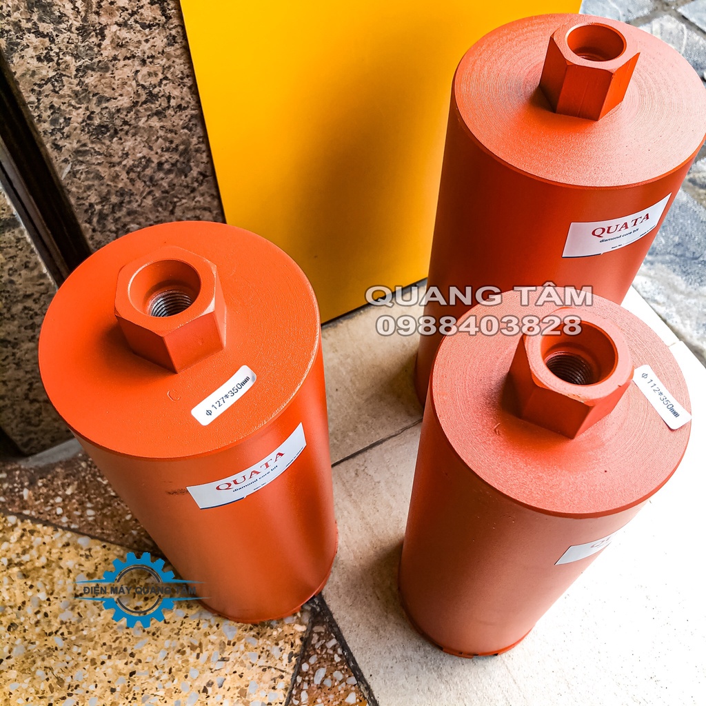 Mũi Khoan Rút Lõi Bê Tông phi 102 - 112 - 114 - 116 - 127 - 132 mm x 350mm QUATA