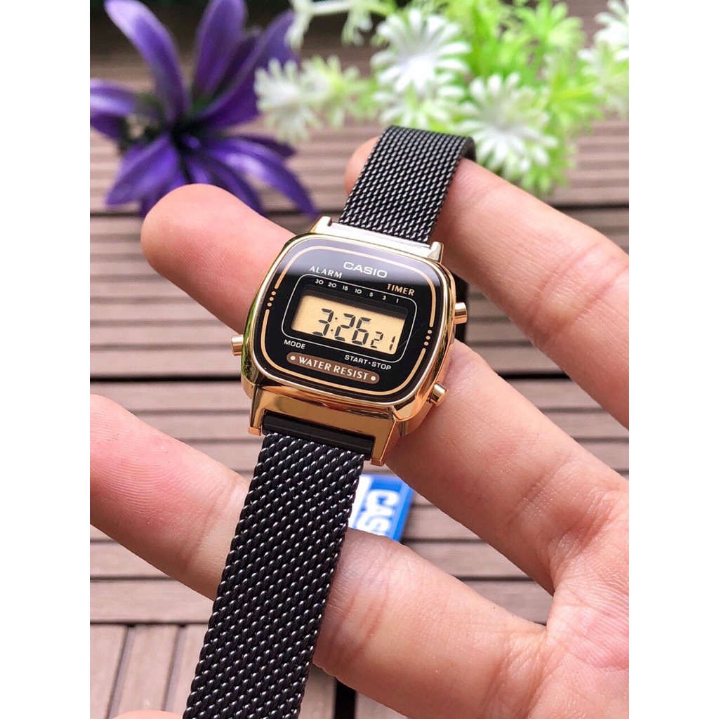 Đồng hồ nữ Casio LA670WEMB-1DF chính hãng Anh Khuê - dây thép, chống nước tuyệt đối - Có tem chống hàng giả