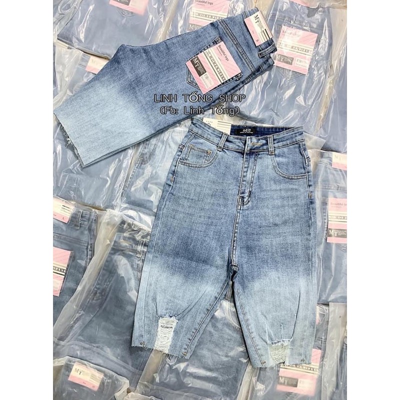Quần jean ngố form ôm co giãn lưng cao hàng loại 1 ( hình thật kèm video ) | BigBuy360 - bigbuy360.vn