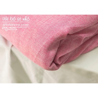 1 mét vải bố linen màu hồng kích thước khổ 1m5