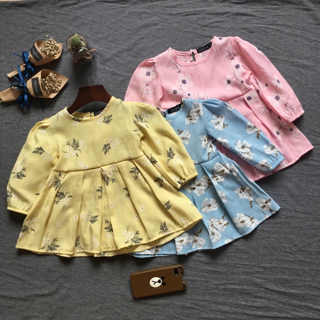 Váy baby doll thu dài tay. 
