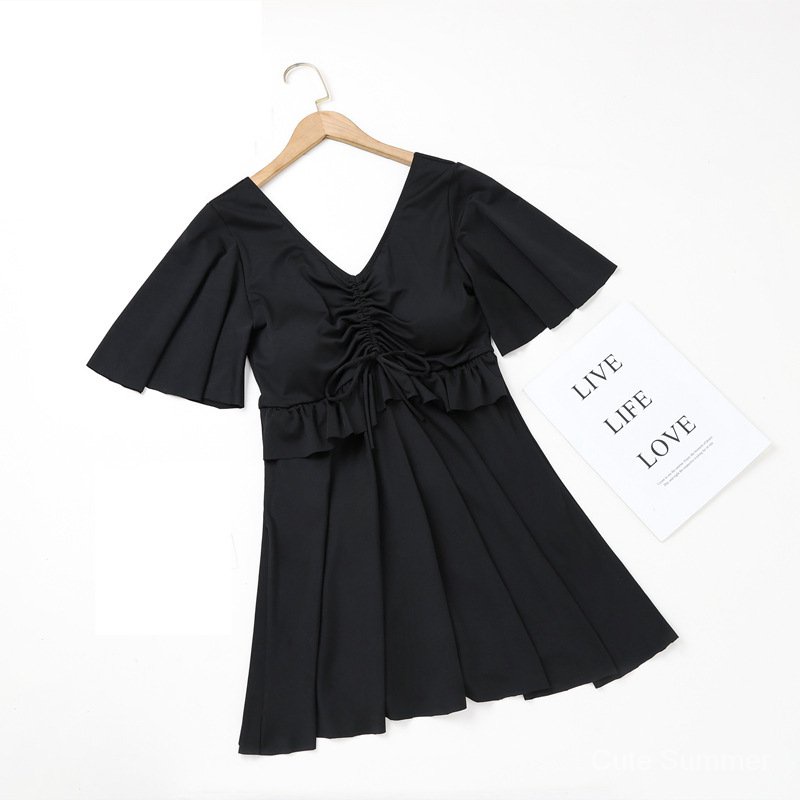 Đầm Bơi Tay Ngắn Phối Dây Rút Plus Size Thời Trang Mùa Xuân Cho Nữ | BigBuy360 - bigbuy360.vn