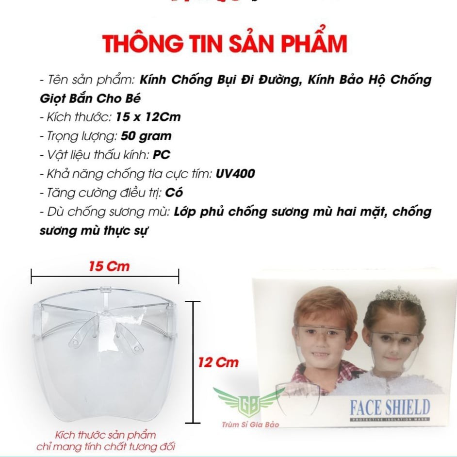 Kính bảo hộ phòng dịch FACE SHIELD - Hàng chính hãng cao cấp