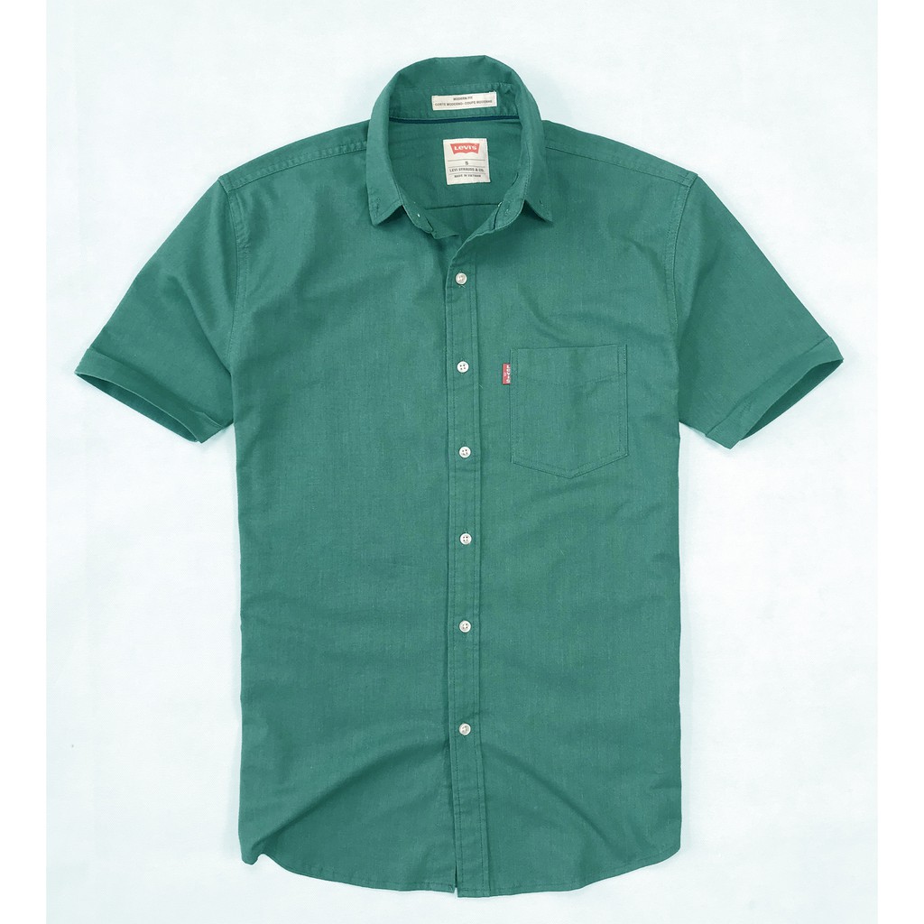 Áo sơ mi nam tay ngắn Levis Oxford màu xanh lá - Mạnh Mẽ Nam Tính - Chất Lượng Đỉnh Cao | BigBuy360 - bigbuy360.vn
