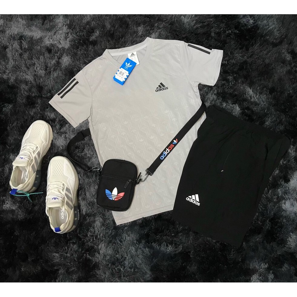 BỘ THỂ THAO NAM thun lạnh co dãn 4 chiều, Bộ Quần Áo Thể Thao Adi Nam Mẫu Mới Nhất 2021