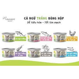 &quot;80g&quot;&quot;CÁ NGỪ TRẮNG &amp; THỊT CUA ĐÓNG HỘP CHO MÈO giàu chất béo bão hòa không no - chất béo có lợi cho sức khỏe, dễ tiêu hó