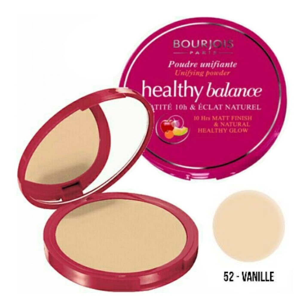 Phấn phủ Số 52 (màu da sang) dạng nén Bourjois Healthy Balance 9g Chính Hãng, TAT Cung Cấp &amp; Bảo Trợ.