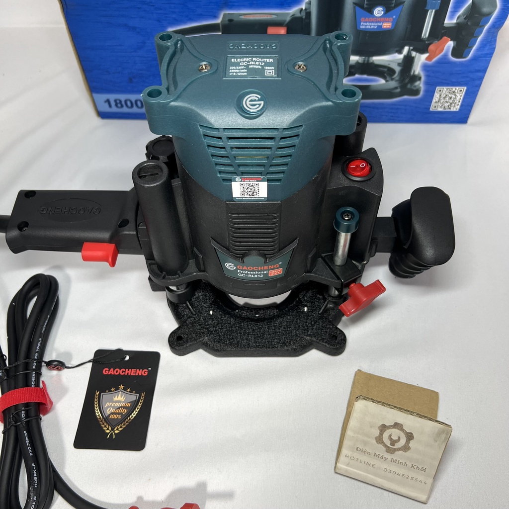 [Chính Hãng] Máy phay gỗ lớn cầm tay GAOCHENG 8-12MM công suất lớn 1800W GC-RL812| Máy soi mộng gỗ, đánh cạnh