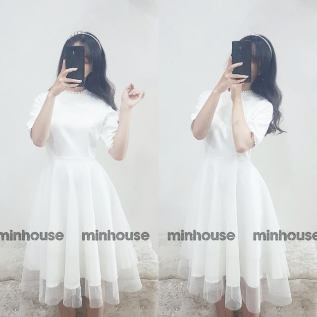 Váy trắng prom tiểu thư | BigBuy360 - bigbuy360.vn