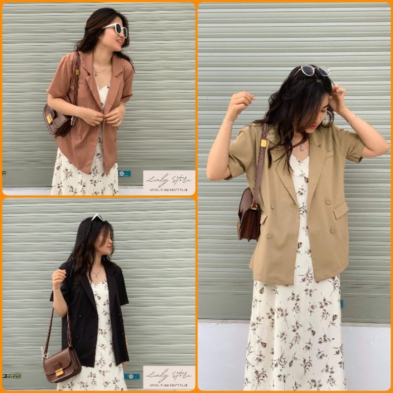 ÁO BLAZER NỮ NGẮN TAY [TÚI THẬT + CÚC BỌC] –  VEST NỮ CHẤT DÀY DẶN, MỀM, MỊN, MÁT