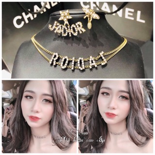 Choker jadior chữ đa' dây đôi mảnh( hàng loại 1)