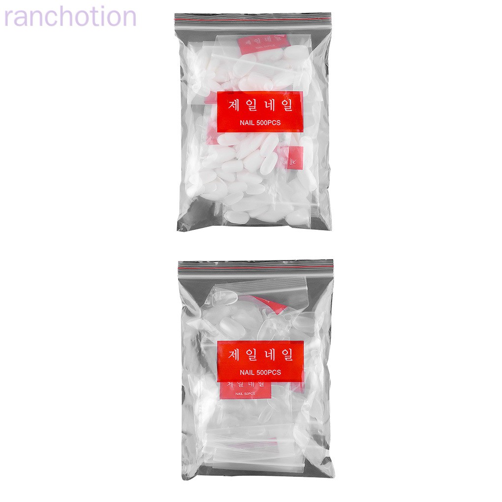 [Hàng mới về] Bộ 500 móng tay giả hình oval ngắn trong suốt tự nhiên | BigBuy360 - bigbuy360.vn