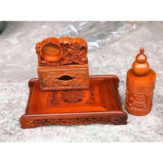 Bộ 5 món khay trà phòng khách gỗ hương