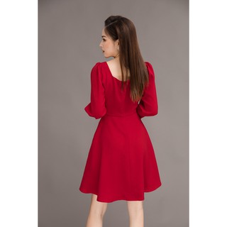 Đầm xòe tay lửng cổ tim 20AGAIN DEA0049