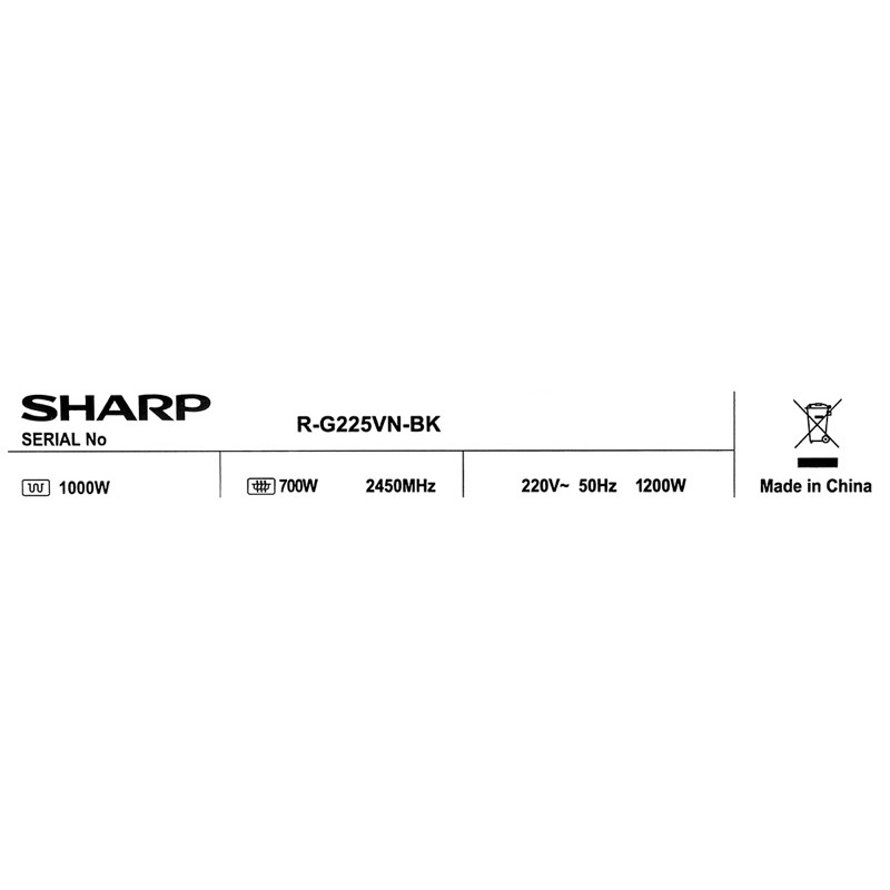 Đĩa lò vi sóng Sharp R-G225VN-BK (20 lít) chính hãng