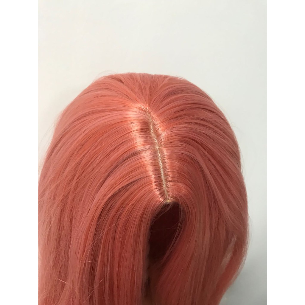 Bộ Tóc Giả Nữ Xoăn Dài Màu Hồng Cá Tính