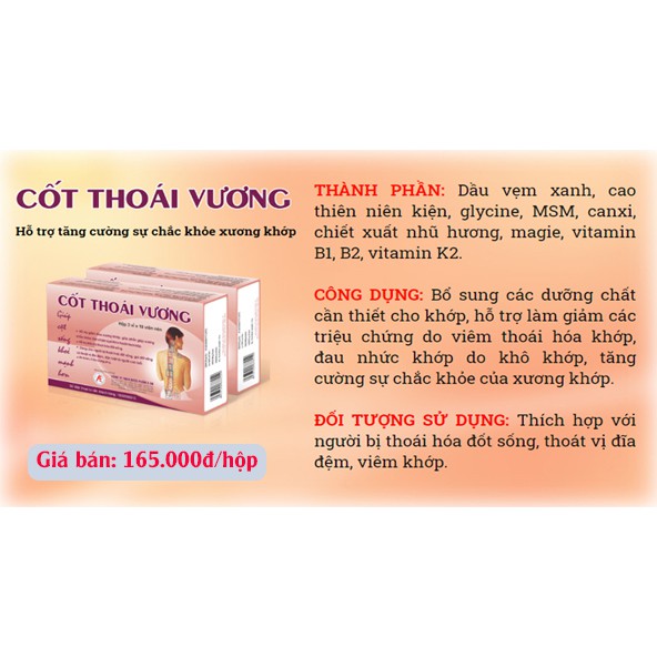 CỐT THOÁI VƯƠNG⚡chính hãng⚡mua 6h tặng 1h⚡- Hỗ trợ xương khớp, giảm thoái hóa, đau vai gáy từ thảo dược