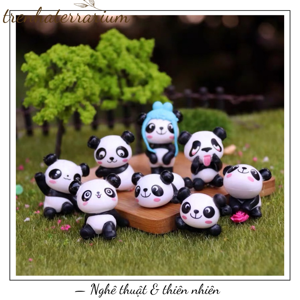 Tiểu cảnh cún con gấu trúc siêu cute trang trí bonsai, terrarium