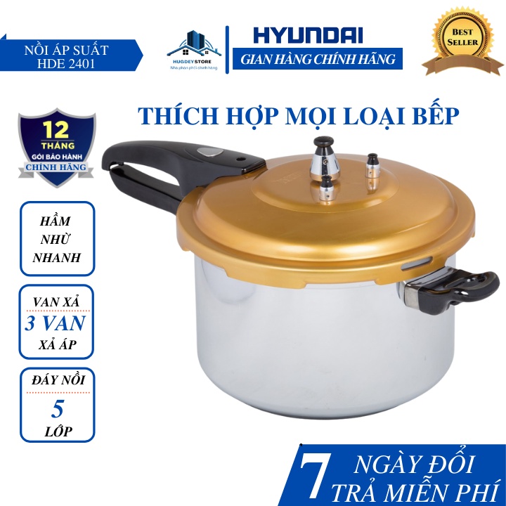 Nồi áp suất không dùng điện Hyundai 4L,5L,7L - Nồi hầm Hyundai nhập khẩu chính hãng