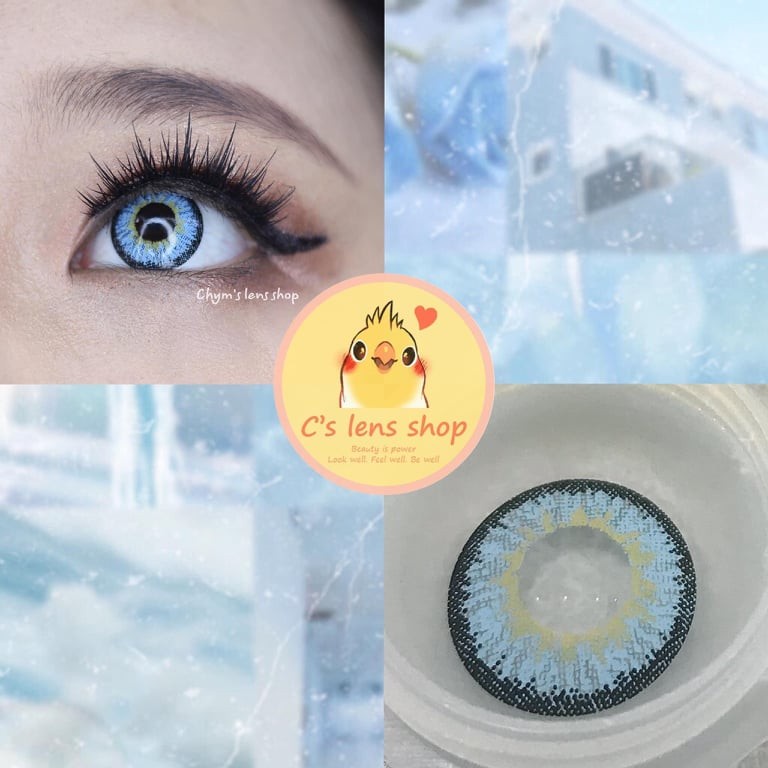 < CÓ SẴN > Kính áp tròng mẫu SNOW màu Xanh Dương cận 0-8 [ KHÔNG BÁN LỆCH ĐỘ ]