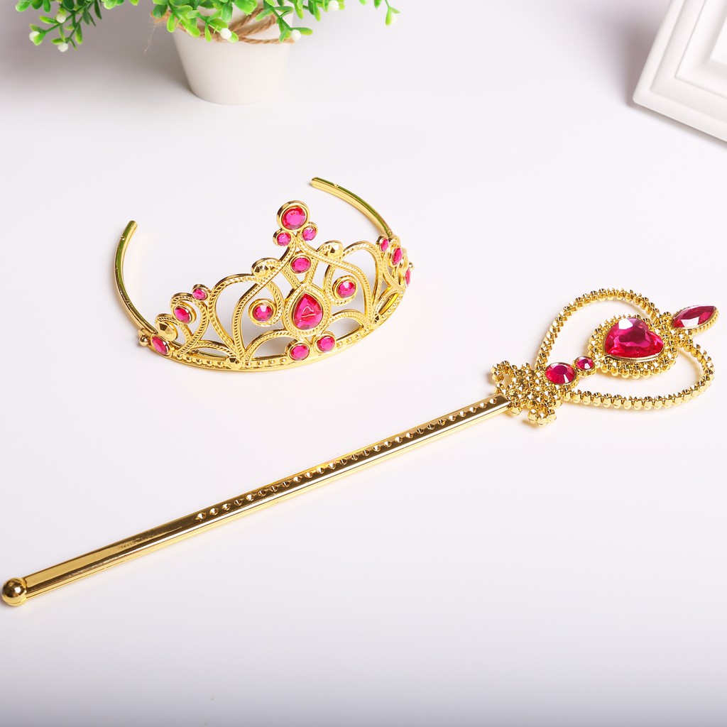 Phụ Kiện Công chúa ELSA cho bé gồm Vương miện + Gậy thần