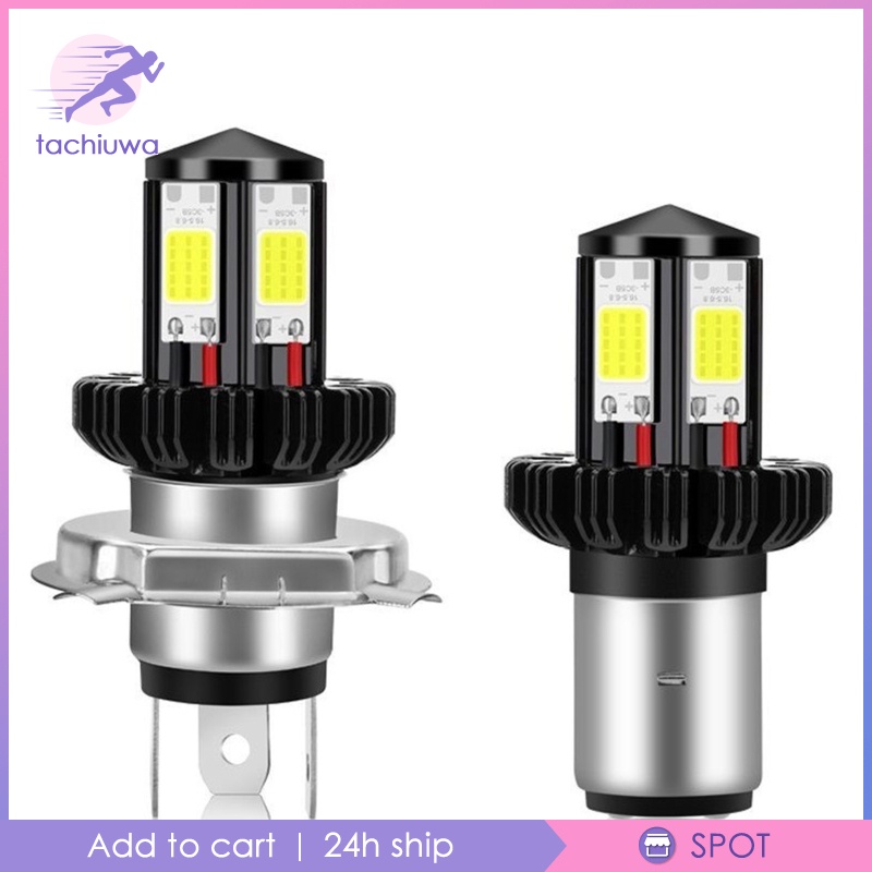 [TACHIUWA]Motorbike Motorcycle Headlight Bulbs LED Hi Lo beam 6000K White H4