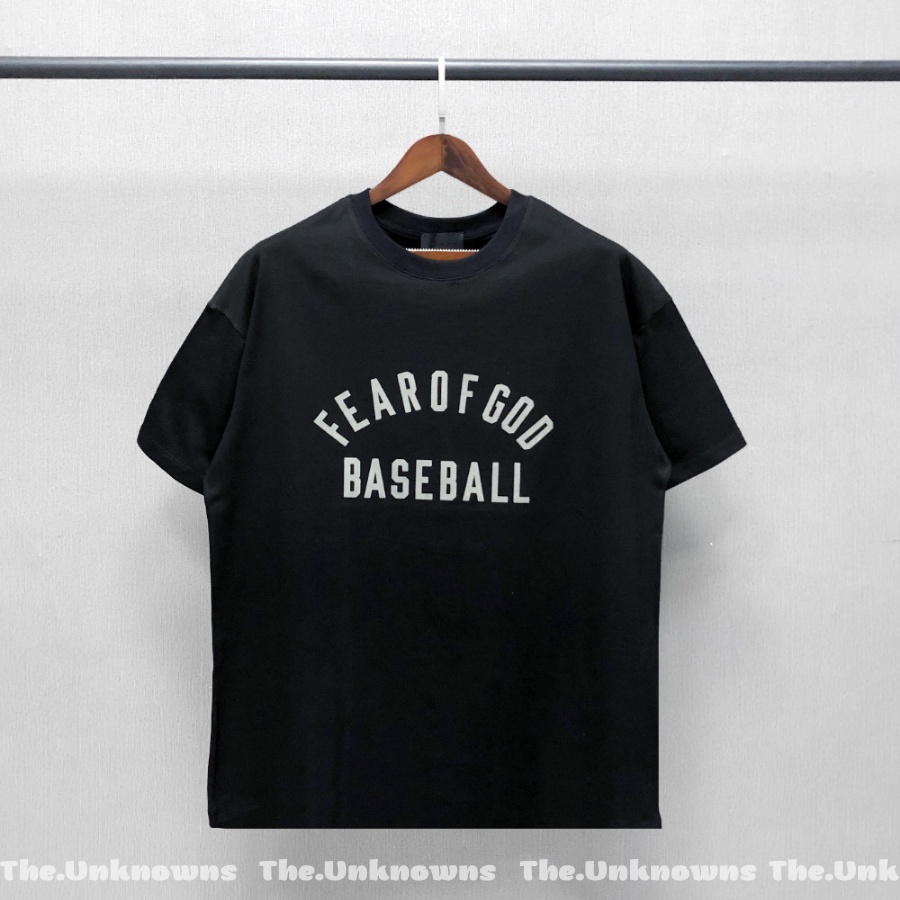 ⚡️[BEST QUALITY]⚡️-FEAR OF GOD FOG Season 7 main line BASEBALL flocking letters high street trend loose short-sleeved