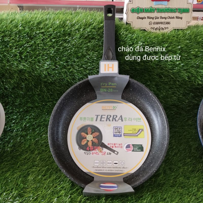 Chảo đá chống dính  siêu bền Sunhouse size 24, 26,28,30, chảo đá đáy từ Bennix size 24,26,28,30_Hàng chính hãng giá rẻ