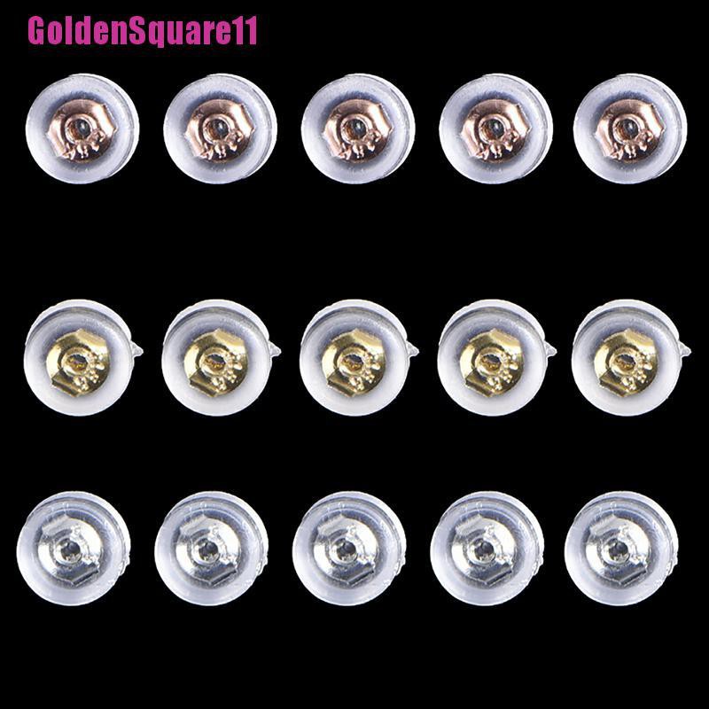 Bộ 10 Nút Bịt Bông Tai Bằng Nhựa Mềm Trong Suốt Tiện Dụng