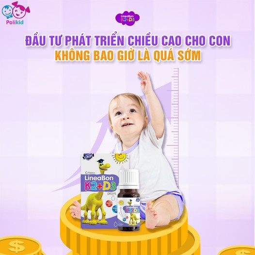 LineaBon K2+D3 ® 10ml - Bổ sung Vitamin D3 + MK7 cho bé