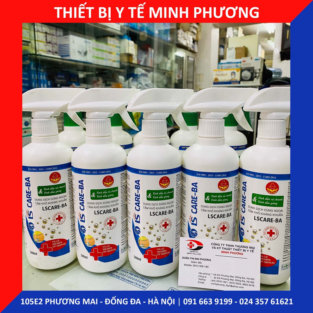 Dung dịch tắm - gội khô LSCARE-BA hương thơm nhẹ chai 500ml