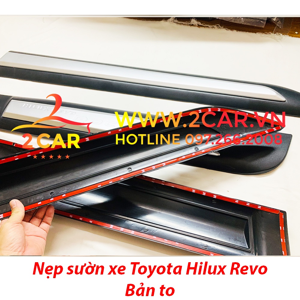 Nẹp Sườn, Nẹp Hông xe Toyota Fortuner , Hilux 2017 2018 2019 2020 2021 2022 2023- BẢN TO 2 MÀU
